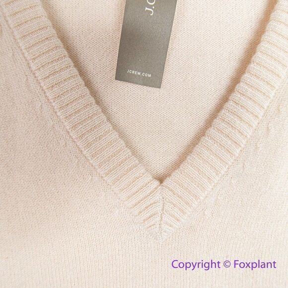 NEW J. Crew Cashmere V-neck sweater-vest in butter cream, XS - Picture 10 of 16